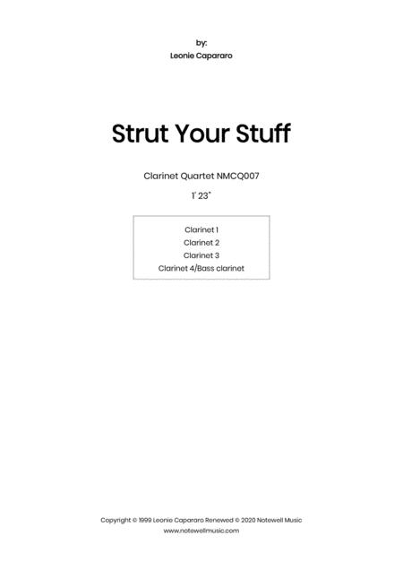 Free Sheet Music Strut Your Stuff Clarinet Quartet