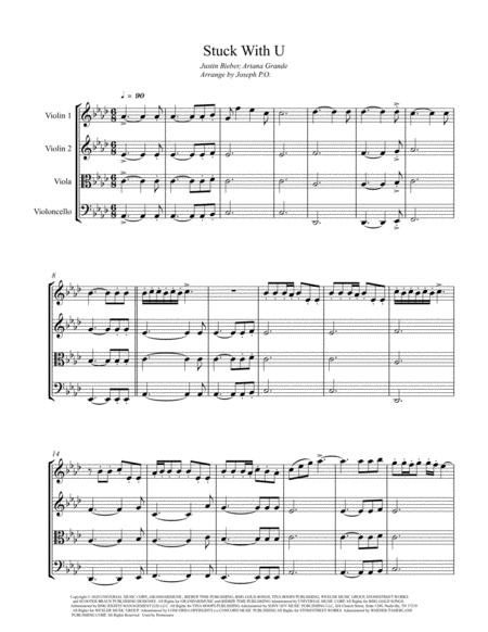 Stuck With U String Quartet Score And Parts Sheet Music