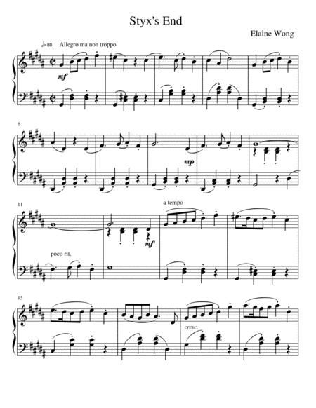 Styxs End Sheet Music