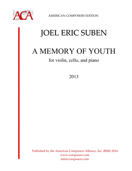 Suben A Memory Of Youth Sheet Music