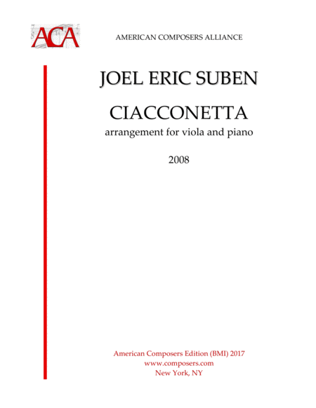 Free Sheet Music Suben Ciacconetta Piano Reduction