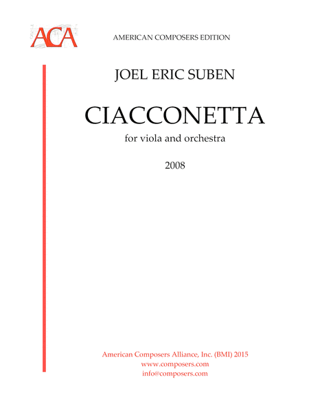 Suben Ciacconetta Sheet Music