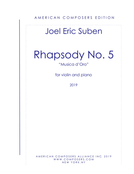 Free Sheet Music Suben Rhapsody No 5 For Violin And Orchestra Musica D Oro Piano Reduction