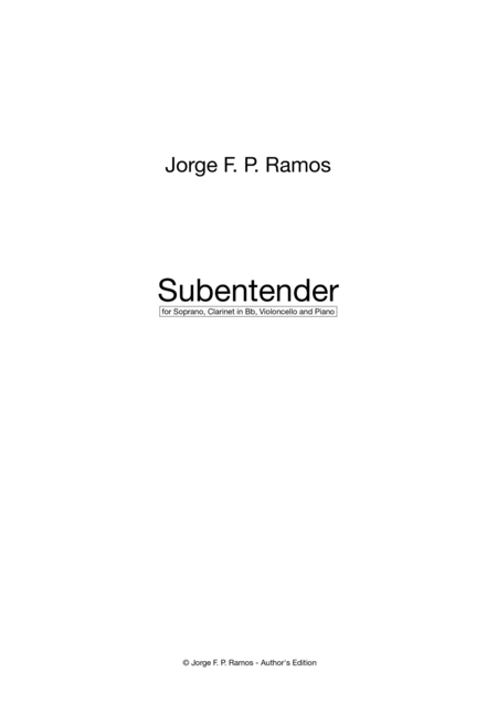 Subentender For Mixed Quartet Sheet Music