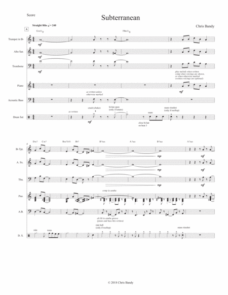 Free Sheet Music Subterranean