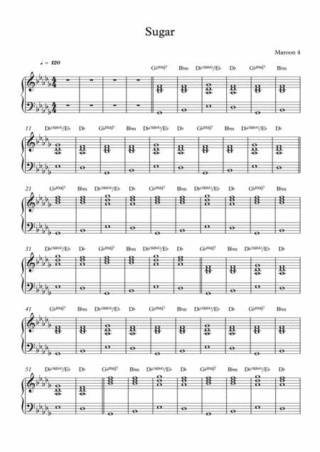 Sugar Maroon 5 Piano Sheet Music For Both Hands Sheet Music