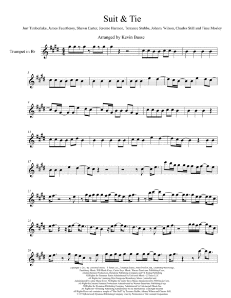 Suit Tie Trumpet Sheet Music