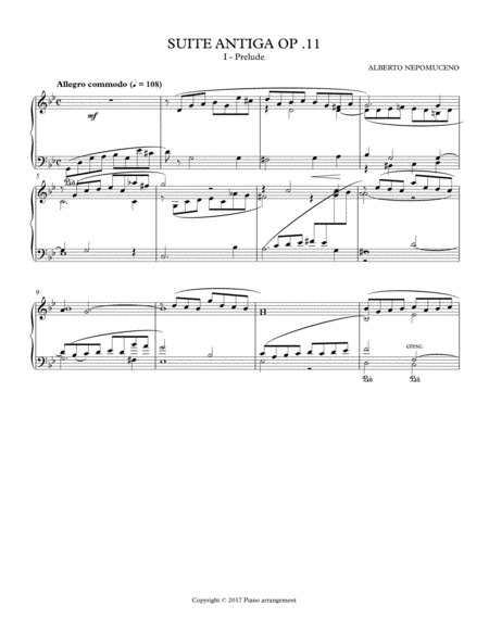 Suite Antiga Opus 11 Sheet Music