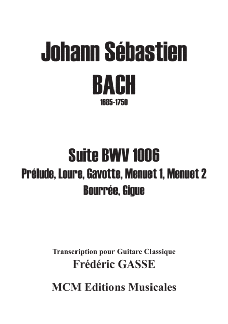 Free Sheet Music Suite Bwv 1006 For Guitar Of Johann Sebastian Bach