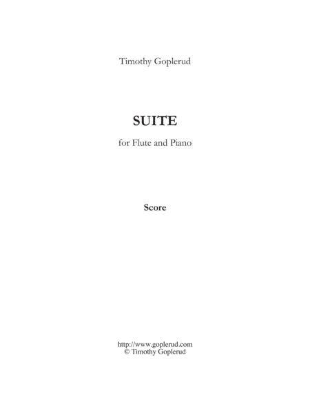 Suite For Flute And Piano Piano Part And Score Sheet Music