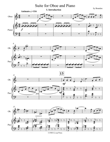 Free Sheet Music Suite For Oboe And Piano