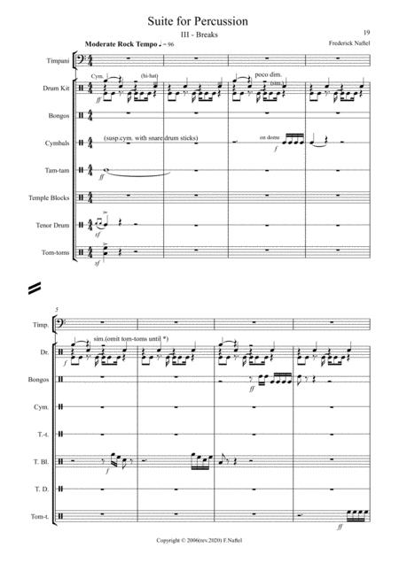 Free Sheet Music Suite For Percussion Ensemble 3rd Movement