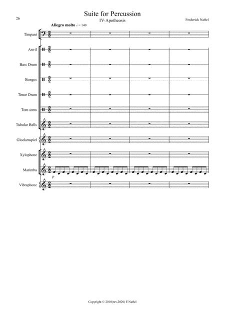 Suite For Percussion Ensemble 4th Movement Sheet Music