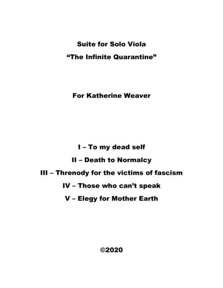 Suite For Solo Viola The Infinite Quarantine Sheet Music