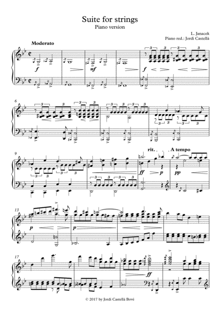 Free Sheet Music Suite For String Orchestra Piano Version