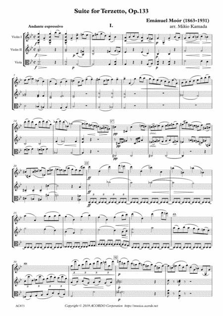 Suite For Terzetto Op 133 Sheet Music