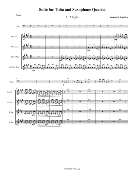 Suite For Tuba And Saxophone Quartet Sheet Music