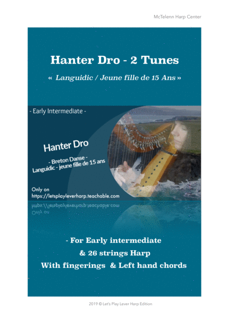 Suite Hanter Dro 2 Tunes Languidic Jeune Fille De 15 Ans For Early Intermediate 26 Strings Harp Fingerings Left Hand Chords By Eve Mctelenn Only Score Sheet Music