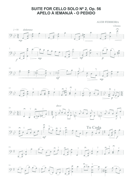 Suite No 2 For Cello Solo Sheet Music