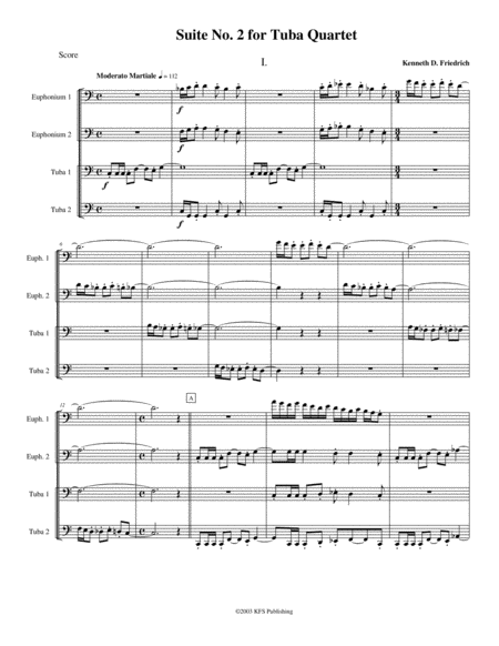 Suite No 2 For Tuba Quartet Sheet Music