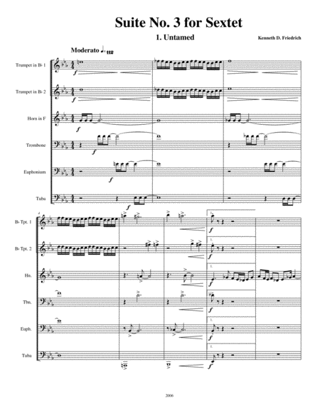 Free Sheet Music Suite No 3 For Brass Sextet