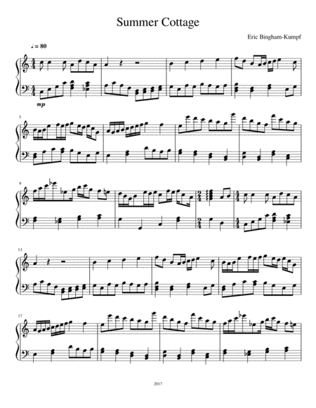 Summer Cottage Sheet Music