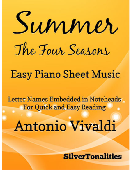 Free Sheet Music Summer Four Seasons First Movement Easy Piano Sheet Music