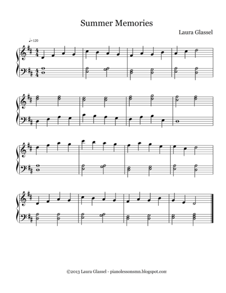 Summer Memories Sheet Music