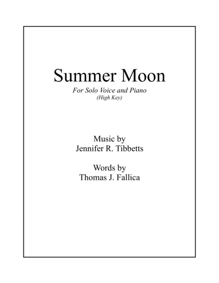 Free Sheet Music Summer Moon