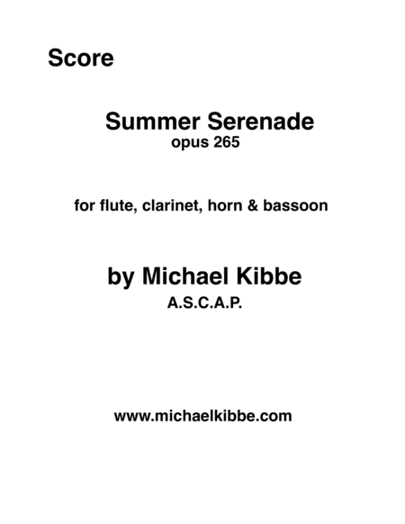 Free Sheet Music Summer Serenade Opus 265