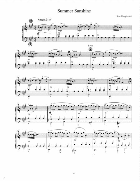 Summer Sunshine By Stas Venglevski Sheet Music