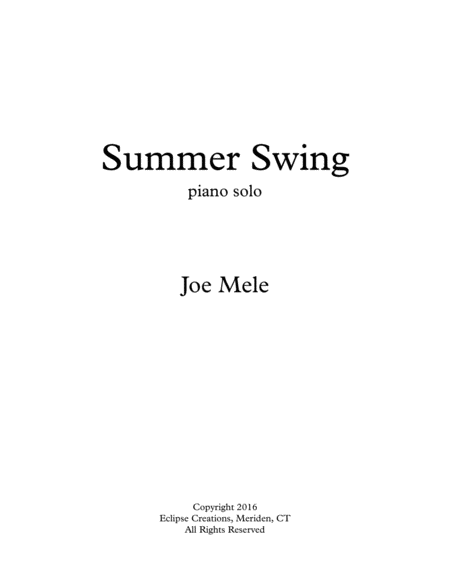 Summer Swing Piano Solo Sheet Music