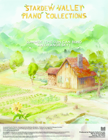 Summer The Sun Can Bend An Orange Sky Stardew Valley Piano Collections Sheet Music