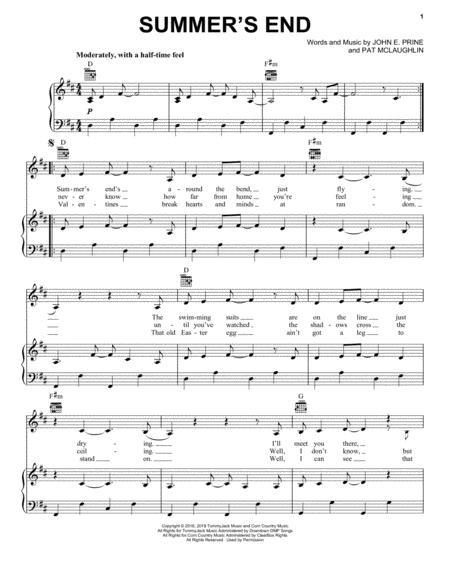 Summers End Sheet Music