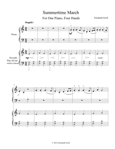 Summertime March Duet Sheet Music