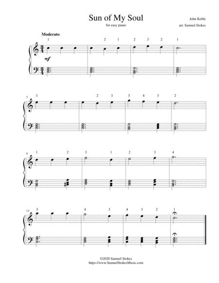 Sun Of My Soul For Easy Piano Sheet Music