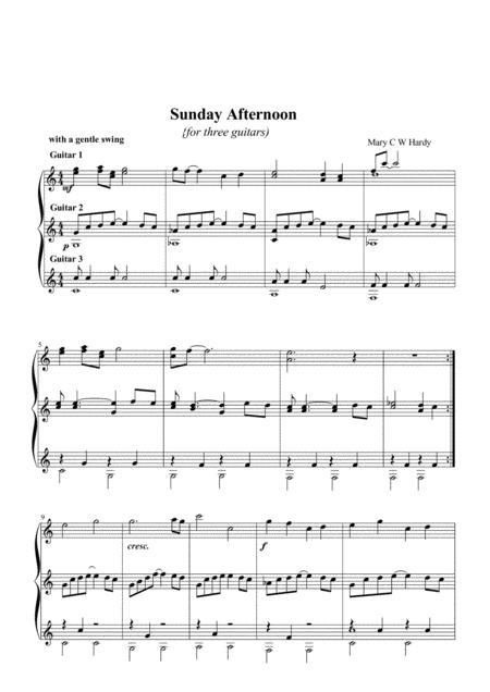 Sunday Afternoon For Three Guitars Sheet Music