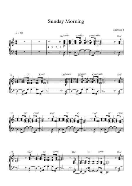 Free Sheet Music Sunday Morning Maroon 5 Piano Sheet Music For Both Hands