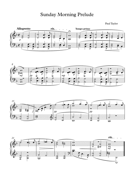 Sunday Morning Prelude Sheet Music