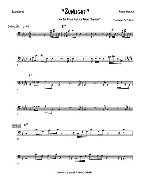 Sunlight Bass Guitar Tab Sheet Music