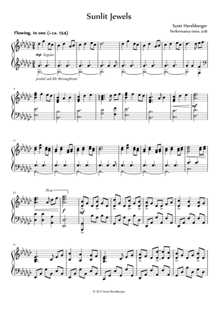 Free Sheet Music Sunlit Jewels