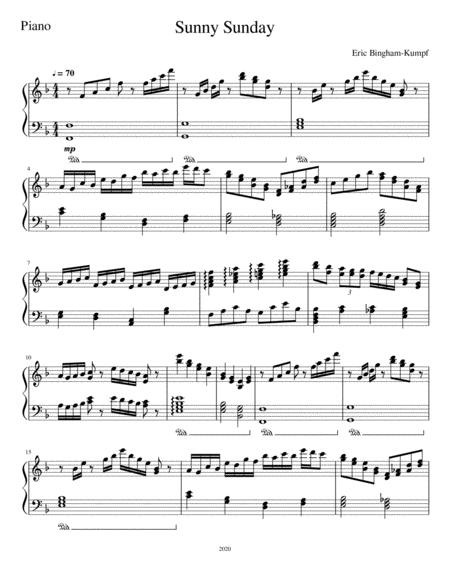 Free Sheet Music Sunny Sunday