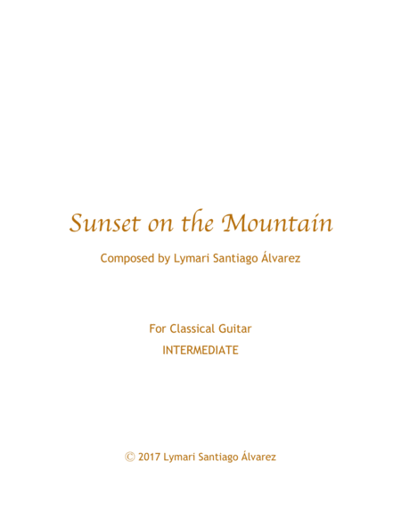 Sunset On The Mountain Sheet Music