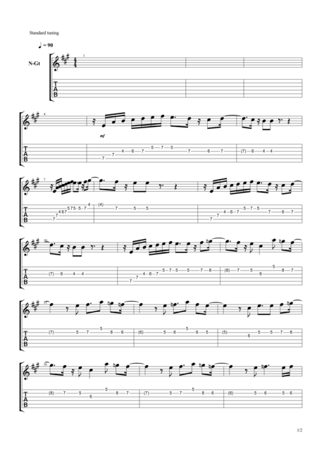 Sunset Samba Guitar 1 Sheet Music