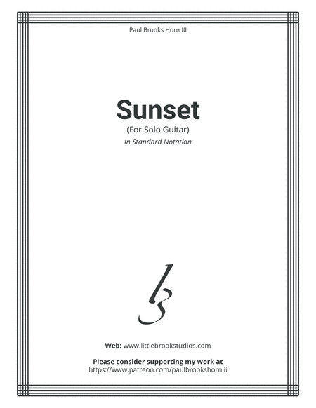 Sunset Solo Guitar Sheet Music