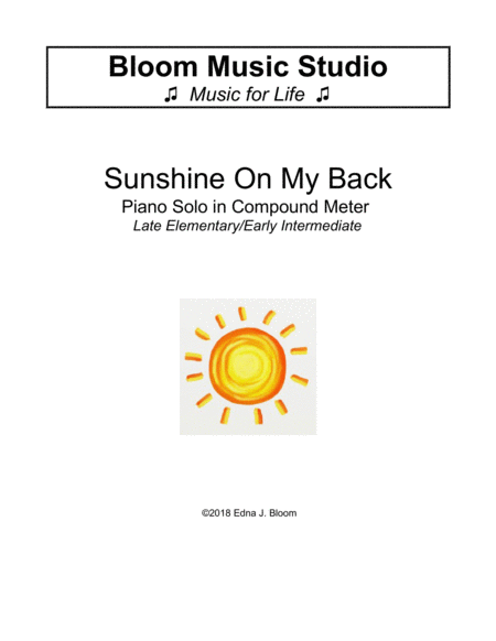 Sunshine On My Back Sheet Music