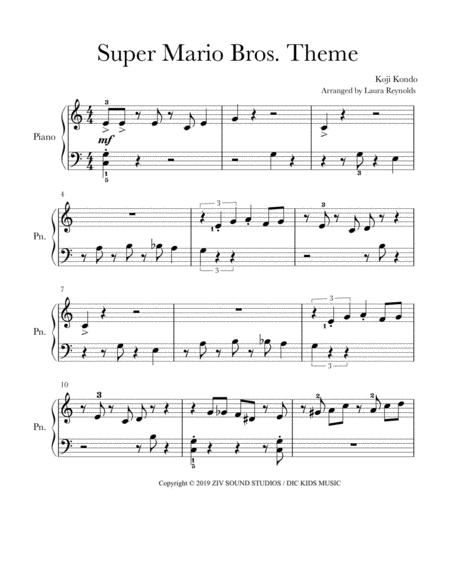 Super Mario Bros Main Theme Easy Beginner Sheet Music