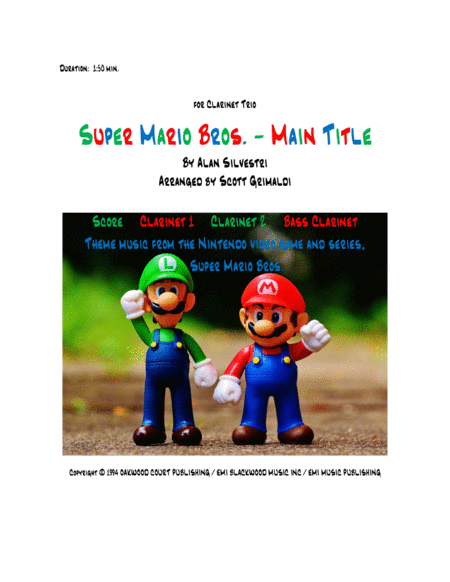 Super Mario Bros Main Title For Clarinet Trio Sheet Music