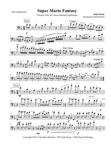 Super Mario Fantasy For Unaccompanied Solo Euphonium Sheet Music