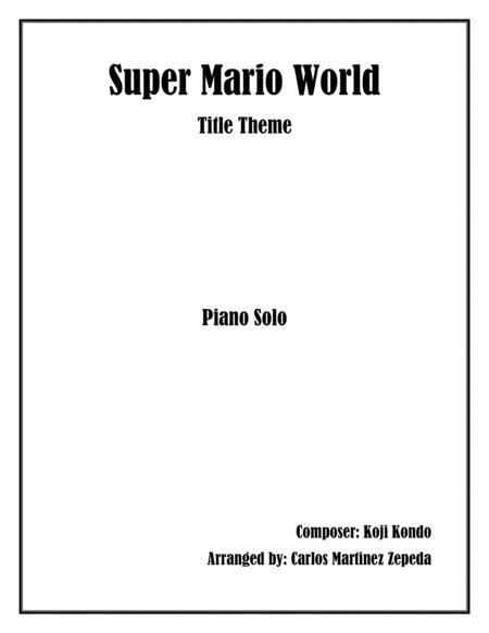 Super Mario World Main Title Theme Piano Solo Sheet Music